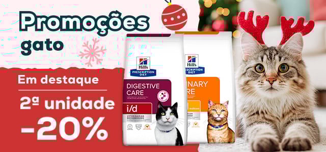 Hill’s Prescription Diet: 2ª unidade -20% em ração veterinária para gato