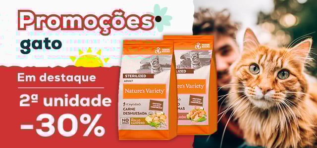 Nature’s Variety: -30% na 2ª unidade numa seleção de ração para gato 3 ou 7 kg