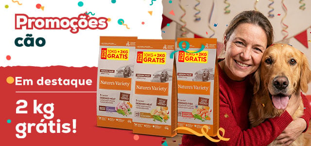 Nature’s Variety: 2kg Grátis em ração
