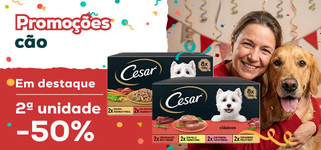 Cesar: 50% de desconto na segunda unidade numa seleção de comida húmida