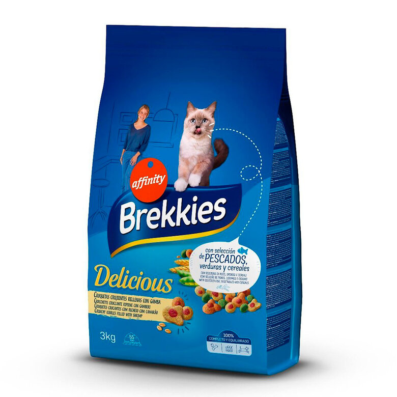 3 kg Affinity Brekkies Delicious Selección Peixe ração para gatos,  Imagem número 1 3 kg Affinity Brekkies Delicious Selección Peixe ração para gatos, , large Imagem número 1