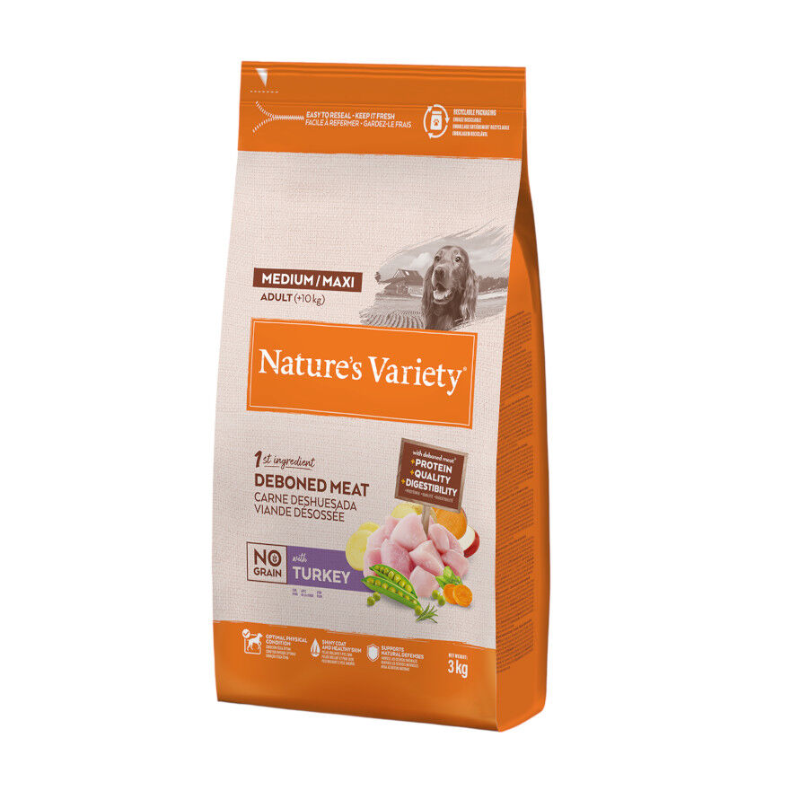 3 kg Nature's Variety Adult Medium Maxi No Grain Pienso Pavo para perros, , large Imagem n&uacute;mero 1