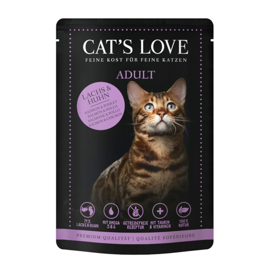85 g Cat&rsquo;s Love Adult Salm&atilde;o e Frango em Gelatina saquetas para gatos, , large Imagem n&uacute;mero 1