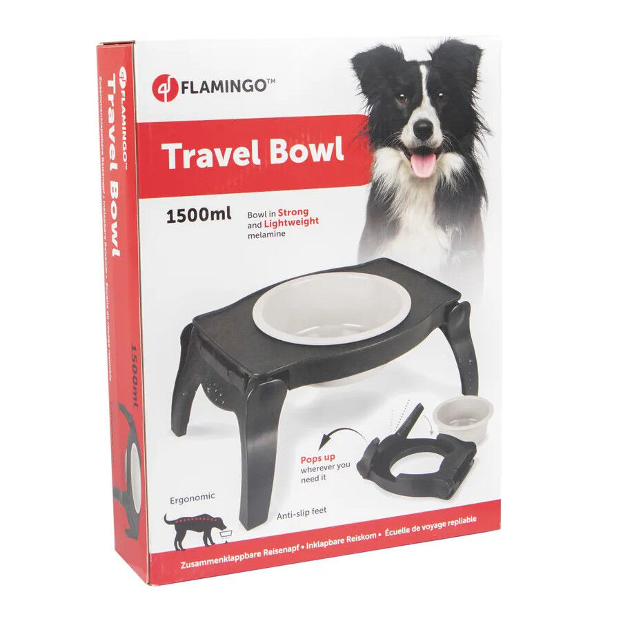 Flamingo Lilo Comedouro e Bebedouro Elevado Cinzento para c&atilde;es, , large Imagem n&uacute;mero 2