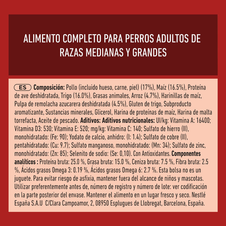 2,5 kg Purina One Pienso Pollo para perros adultos, , large Imagem n&uacute;mero 2