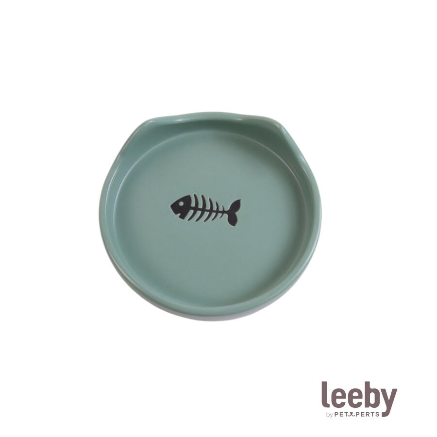 Leeby Comedouro de Cer&acirc;mica Azul com Orelhinhas para gatos, , large Imagem n&uacute;mero 2