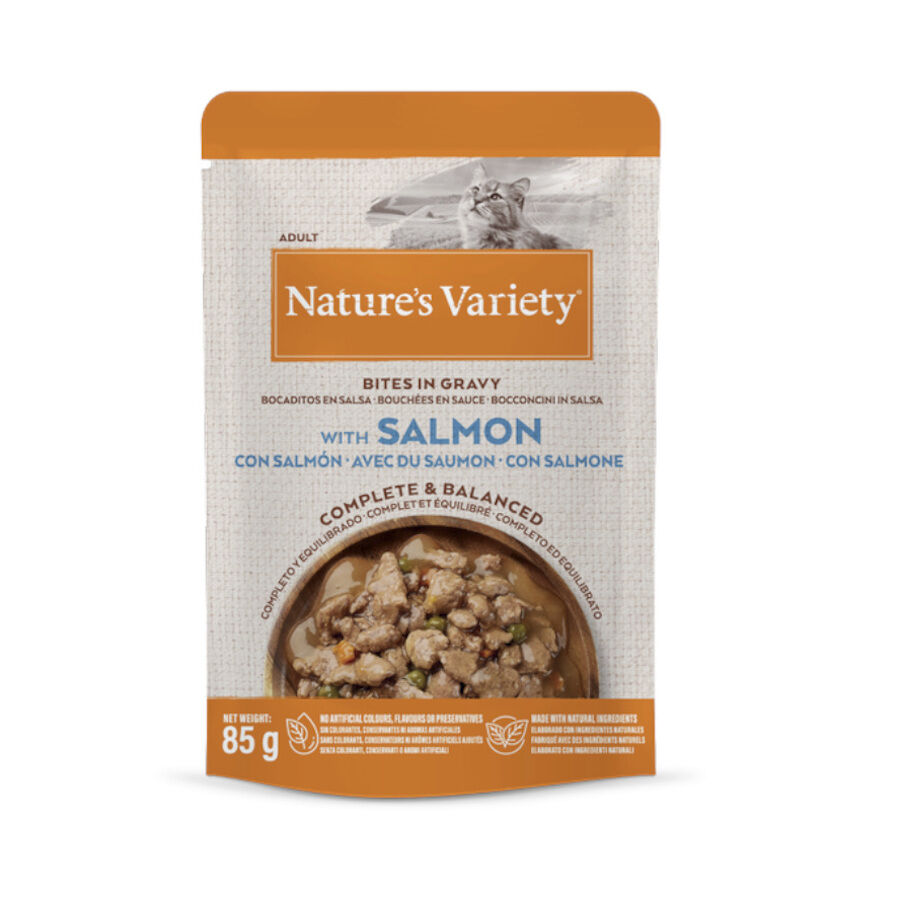 85 g Nature's Variety Adult Salm&atilde;o em molho saquetas para gatos, , large Imagem n&uacute;mero 1