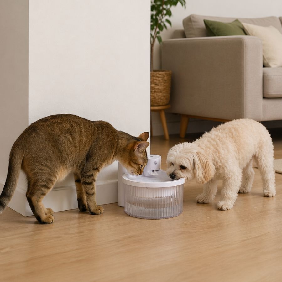 Leeby Fonte de &Aacute;gua Sem Fios Branca para c&atilde;es e gatos, , large Imagem n&uacute;mero 1