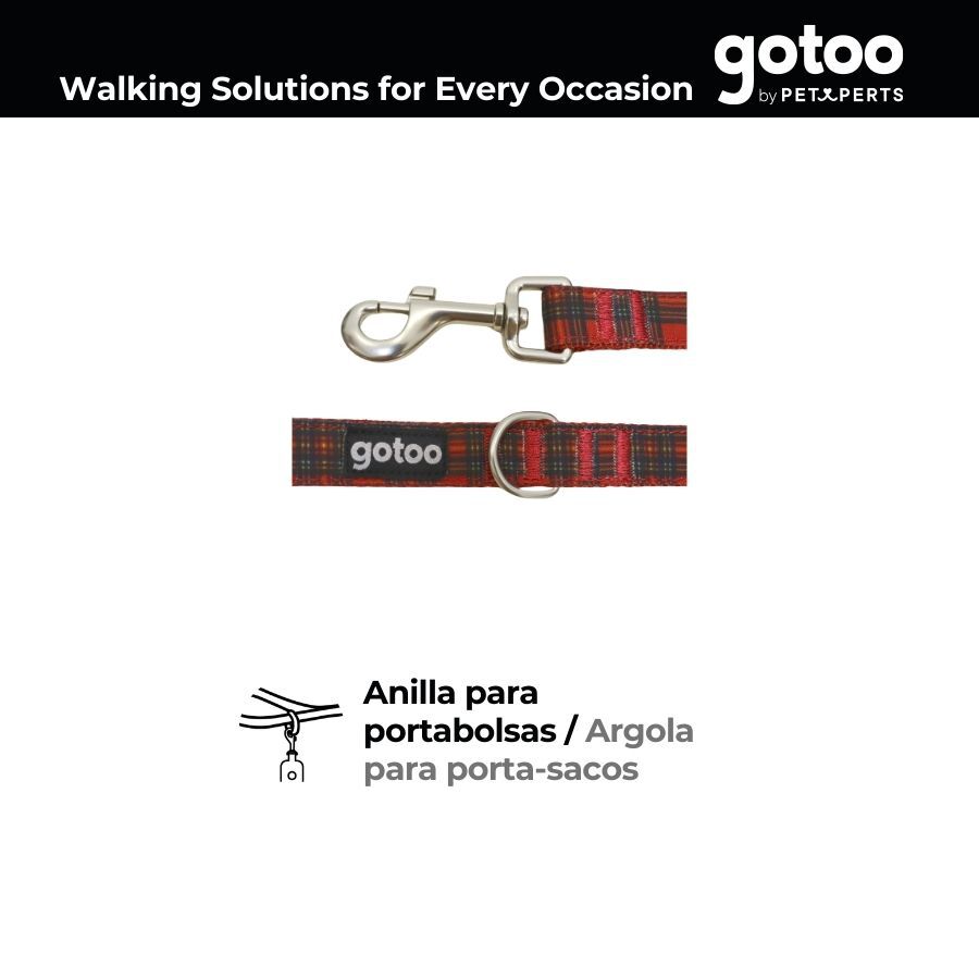 Gotoo Trela estampada tart&atilde; vermelho para c&atilde;es, , large Imagem n&uacute;mero 3