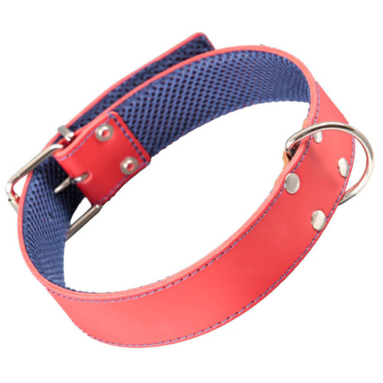 Arppe coleira de couro vermelho costurado para cães,  Imagem número 1 Arppe cuero cosido rojo collar para perros Imagem número 1