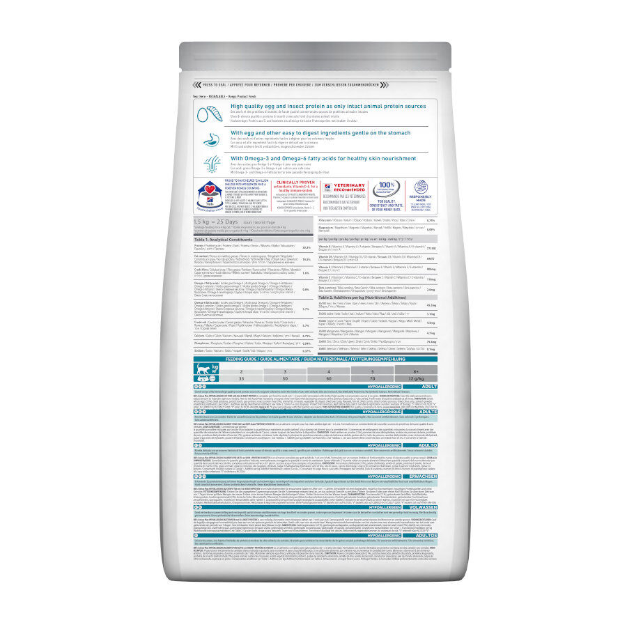 1.5 kg Hill's Science Plan Adult Hypoallergenic Ovo e Insetos ra&ccedil;&atilde;o para gatos , , large Imagem n&uacute;mero 8