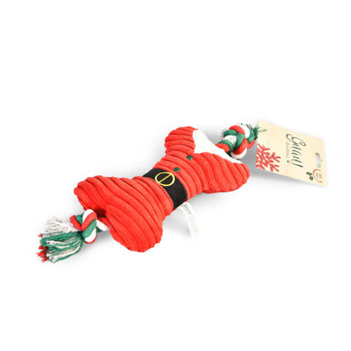 Guau Christmas Santa's Jacket Mastigador com corda para cães