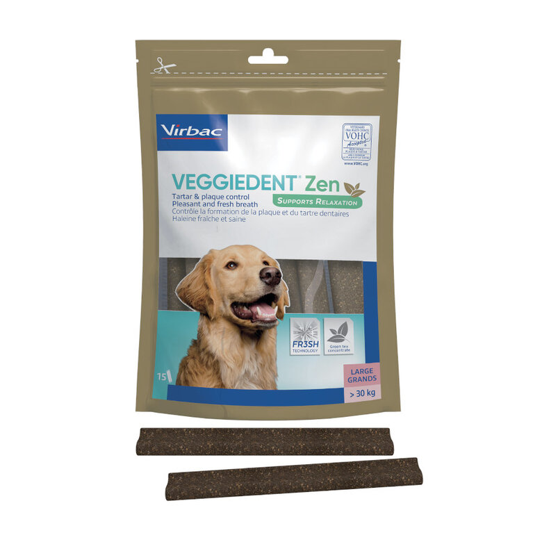 15 sticks Virbac Láminas Veggiedent Zen L para cães,  Imagem número 1 15 sticks Virbac Láminas Veggiedent Zen L para cães, , large Imagem número 1