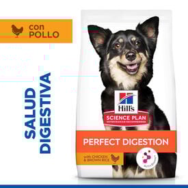 Hill's Science Plan Perfect Digestion Ração de frango e arroz para cães adultos de raças pequenas e mini