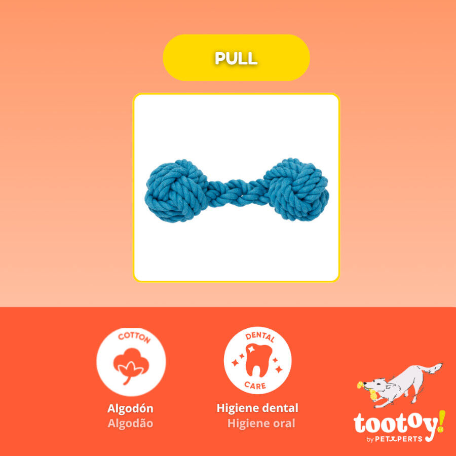 Tootoy! Pull Mordedor corda com par de bolas para c&atilde;es, , large Imagem n&uacute;mero 3