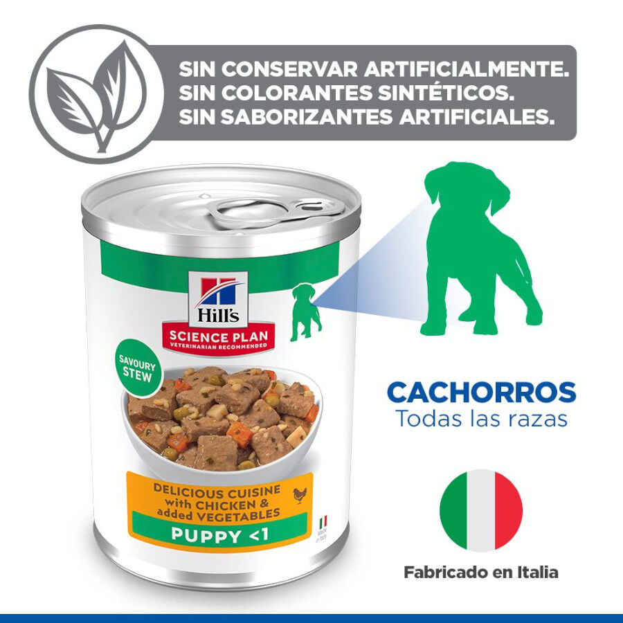363 g  Hill's Science Plan Puppy Estufado com frango e legumes Lata para c&atilde;es, , large Imagem n&uacute;mero 3