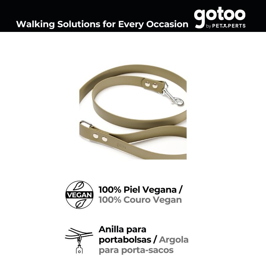 Gotoo Trela Biothane verde oliva para c&atilde;es, , large Imagem n&uacute;mero 3