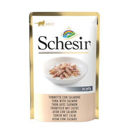 Schesir Adult Atum com Salmão saqueta para gatos.