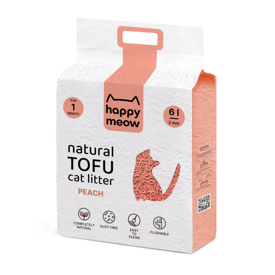 Happy Meow Areia Natural de tofu com aroma a p&ecirc;ssego para gatos, , large Imagem n&uacute;mero 2