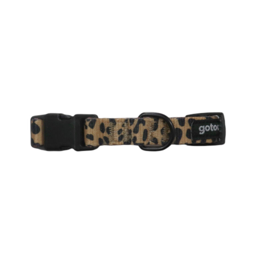 Gotoo Coleira estampada leopardo castanha para c&atilde;es, , large Imagem n&uacute;mero 1