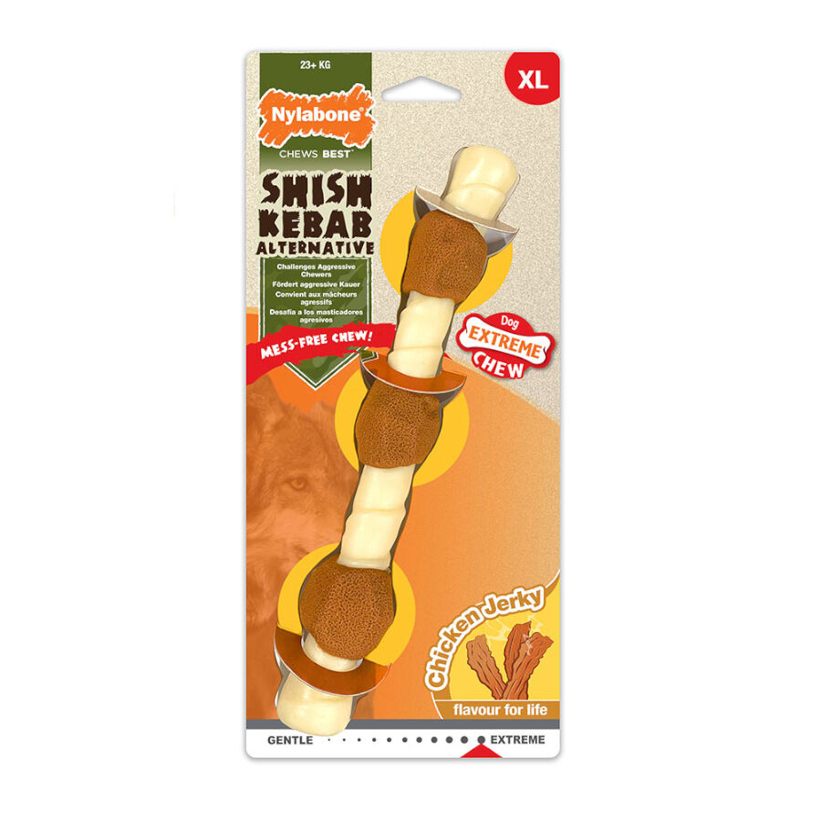 Nylabone Extreme Chew Shish Kebab Alternative Mordedor Resistente com Sabor a Frango para c&atilde;es, , large Imagem n&uacute;mero 4