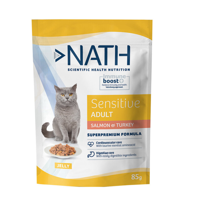 Nath Sensitive Adult Salmão e Peru em Gelatina Saquetas para gatos , , large image number null