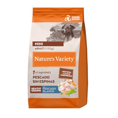 Nature's Variety Healthy Grains Adult Mini Peixe Branco ração para cães