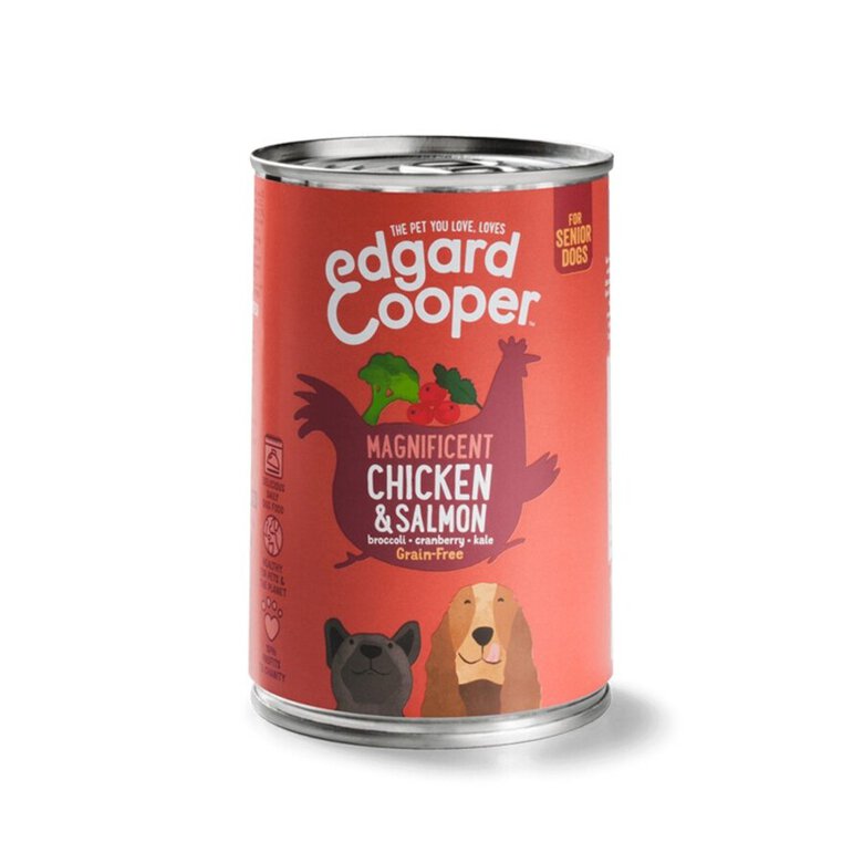 400 g Lata Edgard y Cooper Senior Frango e Salmão lata para cães,  Imagem número 1 400 g Lata Edgard y Cooper Senior Frango e Salmão lata para cães, , large Imagem número 1