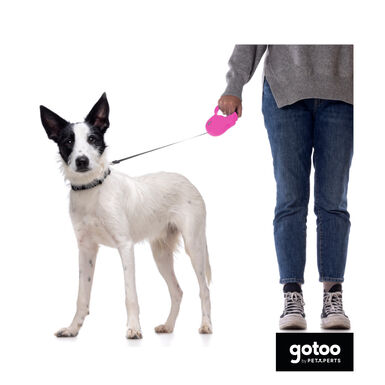 Gotoo Trela extensível rosa para cães