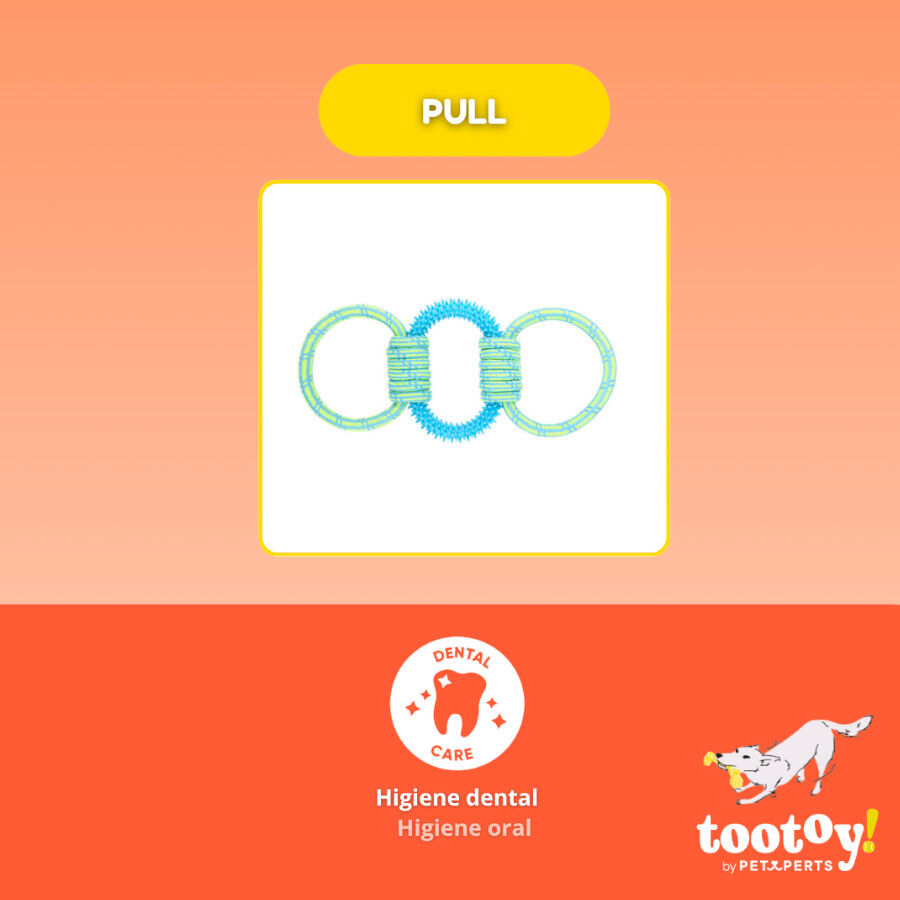 Tootoy! Pull Mordedor de borracha com tr&ecirc;s n&oacute;s para c&atilde;es, , large Imagem n&uacute;mero 3