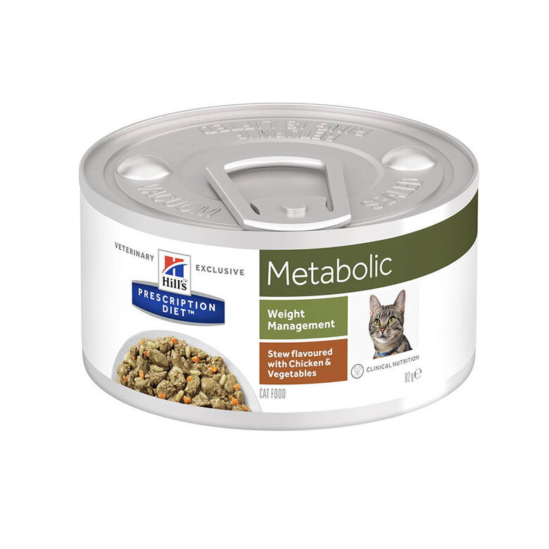 82 g Hill's Prescription Diet Metabolic Guisado de Frango e Legumes lata para gatos,  Imagem número 1 82 g Hill's Prescription Diet Metabolic Guisado de Frango e Legumes lata para gatos, , large Imagem número 1