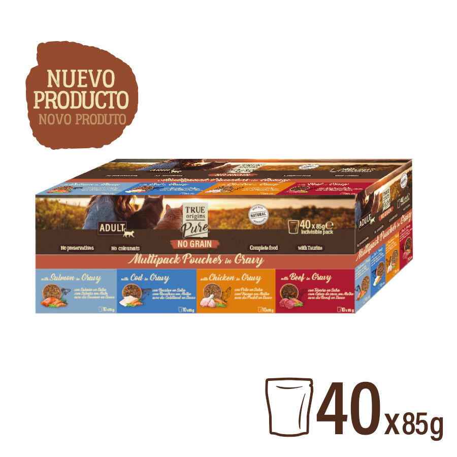 40 sobres x 85 g True Origins Pure Carne y Pescado Sobre para gatos &ndash; Multipack, , large Imagem n&uacute;mero 6