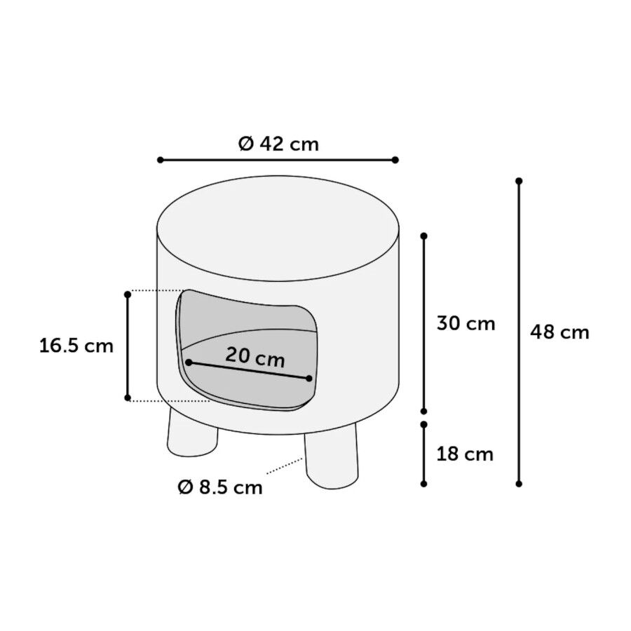 Flamingo Omar Caverna Tamborete Castanho para gatos, , large Imagem n&uacute;mero 3