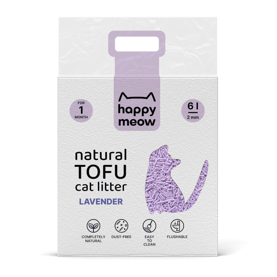 6 L Happy Meow Natural Tofu Aglomerante Lavanda para gatos, , large Imagem n&uacute;mero 1