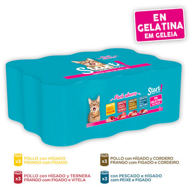 Start Multipack de Carne e Peixe em Gelatina para Gatos