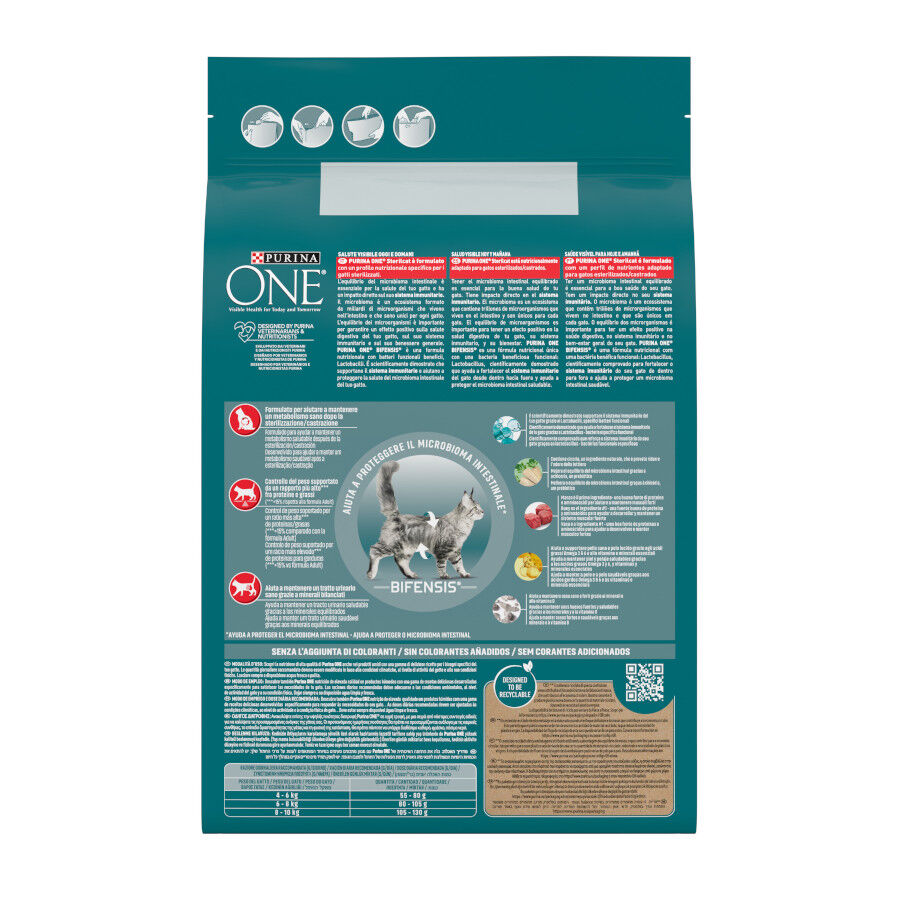 2.8 kg Purina One Adult Bifensis Esterilizado Vaca ra&ccedil;&atilde;o para gatos, , large Imagem n&uacute;mero 4