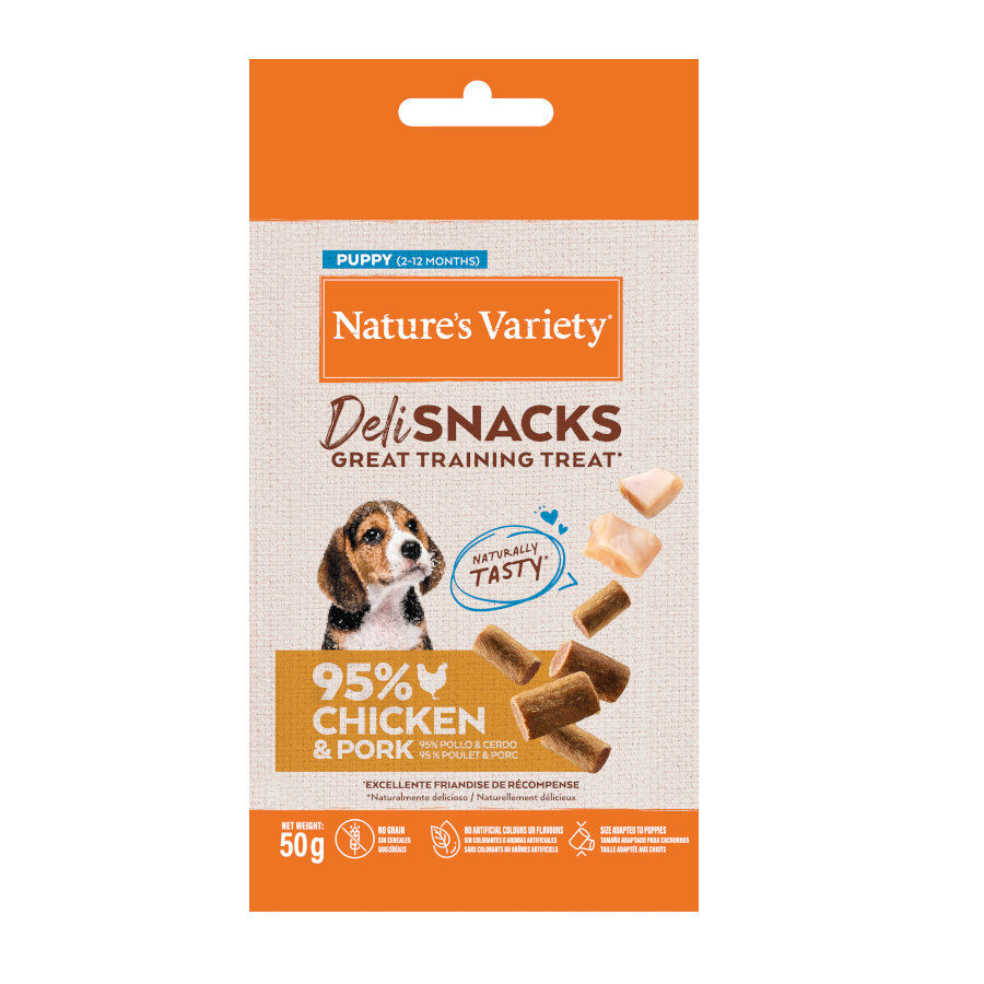 50 g Nature's Variety Bocaditos Deli Snacks cachorro frango e Porco para c&atilde;es, , large Imagem n&uacute;mero 1
