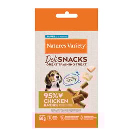 Nature's Variety Bocaditos Deli Snacks cachorro frango e Porco para cães