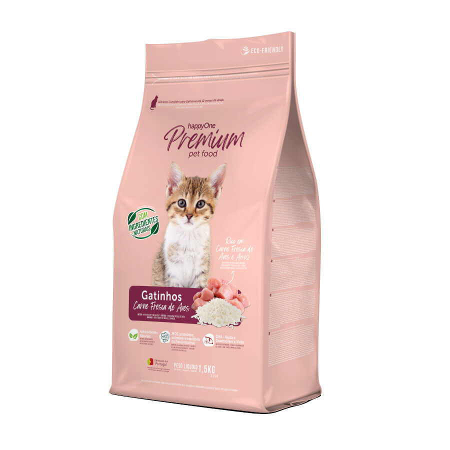 happyOne Premium ra&ccedil;&atilde;o de carne fresca de aves com arroz para gatinhos, , large Imagem n&uacute;mero 1