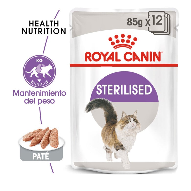 85 g Royal Canin Sterilised patê em saquetas para gatos,  Imagem número 2 85 g Royal Canin Sterilised patê em saquetas para gatos, , large Imagem número 2