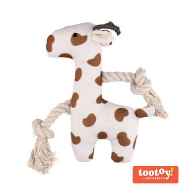 Tootoy! Puppy White Giraffe peluche com som para cachorros