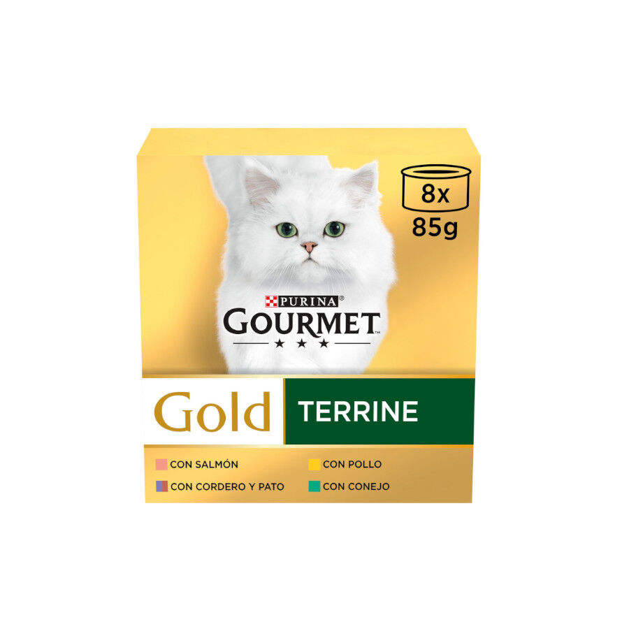 8 latas x 85 g Gourmet Gold Alimento h&uacute;mido de carnes em terrine para gatos, , large Imagem n&uacute;mero 1