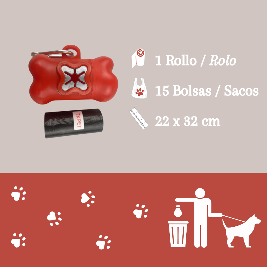 TK Pet Dispensador de sacos vermelho para c&atilde;es, , large Imagem n&uacute;mero 3