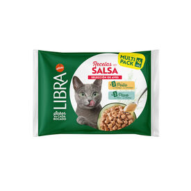 Libra Comida h&uacute;mida de frango e peru em saquetas para gatos