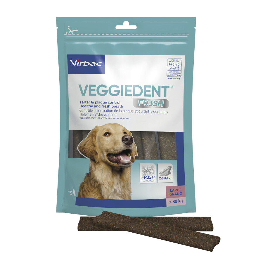 15 sticks Virbac Snacks Dent&aacute;rios Veggiedent Fresh para c&atilde;es de ra&ccedil;a grande, , large Imagem n&uacute;mero 2