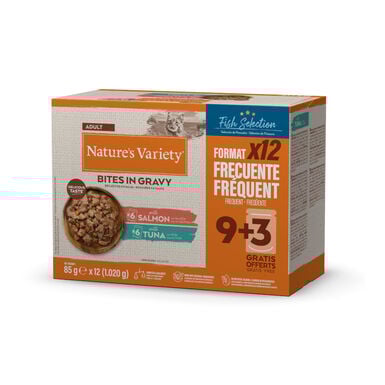 Nature's Variety Adult Fish Selection Atum e Salmão em Molho para Gatos