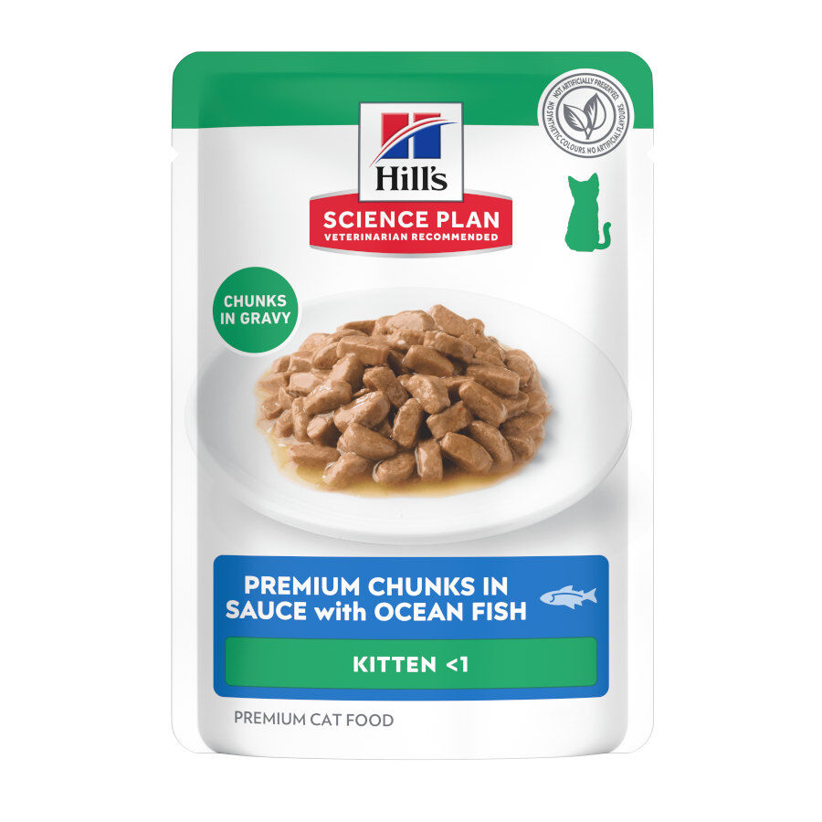 85 g Hill's Kitten Science Plan Peixe Azul saqueta em molho, , large Imagem n&uacute;mero 1