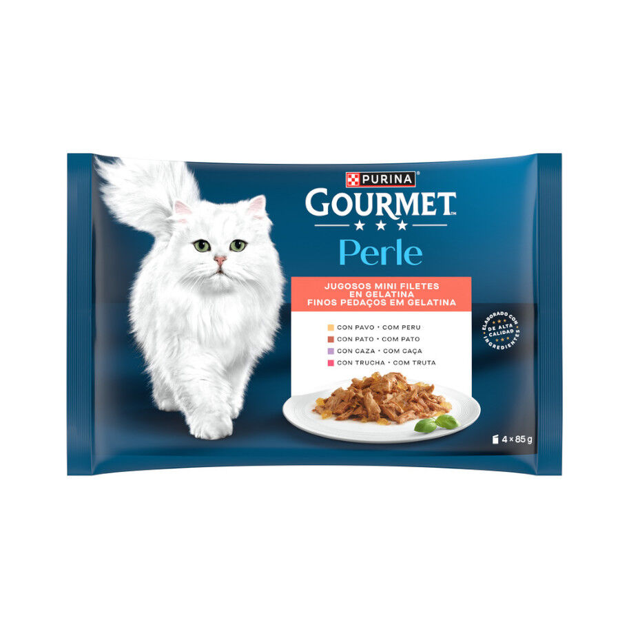 4 saquetas x 85 g Gourmet Perle Filetes em galeia saqueta para gatos - Multipack 4, , large Imagem n&uacute;mero 1