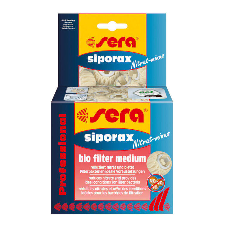 Sera Siporax Nitrat-Minus Meio filtrante biológico profissional para aquários,  Imagem número 1 Sera Siporax Nitrat-Minus Meio filtrante biológico profissional para aquários, , large Imagem número 1