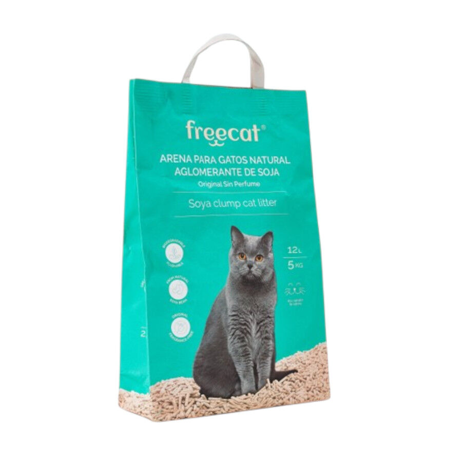 12 L Freecat Arena Aglomerante Natural Soja Original para gatos, , large Imagem n&uacute;mero 1